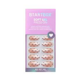BTArtbox Press On Nails Gala Polka included nail glue and accessories