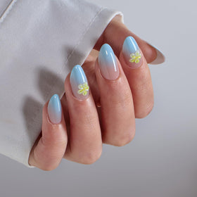BTArtbox Press On Nails Garden Party short almond shape close-up