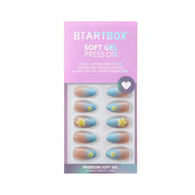 BTArtbox Press On Nails Garden Party with alcohol pads and wooden stick