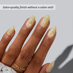 BTArtbox Press On Nails Garden Trellis with 3D yellow bow