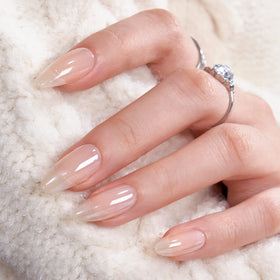 BTArtbox Press On Nails Glazed Donut medium almond shape front view