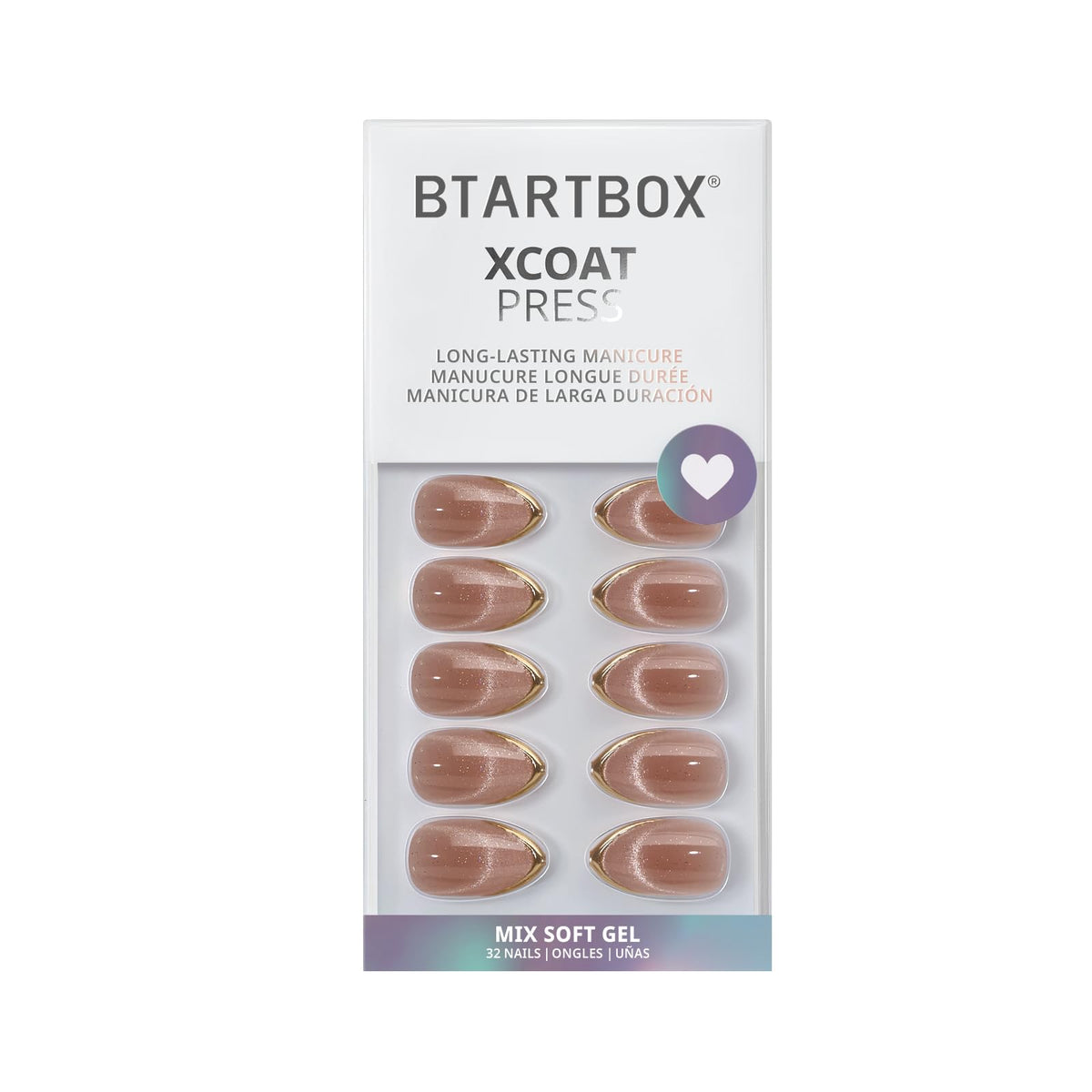 BTArtbox Press On Nails Gold Drops assorted sizes