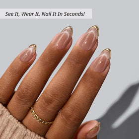 BTArtbox Press On Nails Gold Drops side view