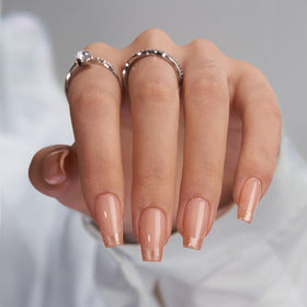 BTArtbox Press On Nails Gold Dust short coffin style front view