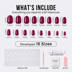BTArtbox Press On Nails Grape Short Oval application guide