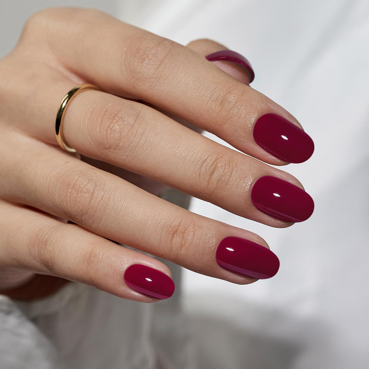 BTArtbox Press On Nails Grape Short Oval front view