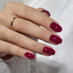 BTArtbox Press On Nails Grape Short Oval front view