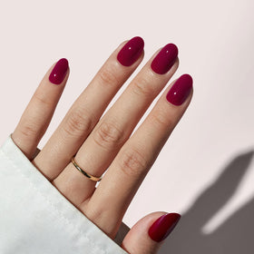 BTArtbox Press On Nails Grape Short Oval with nail glue and accessories
