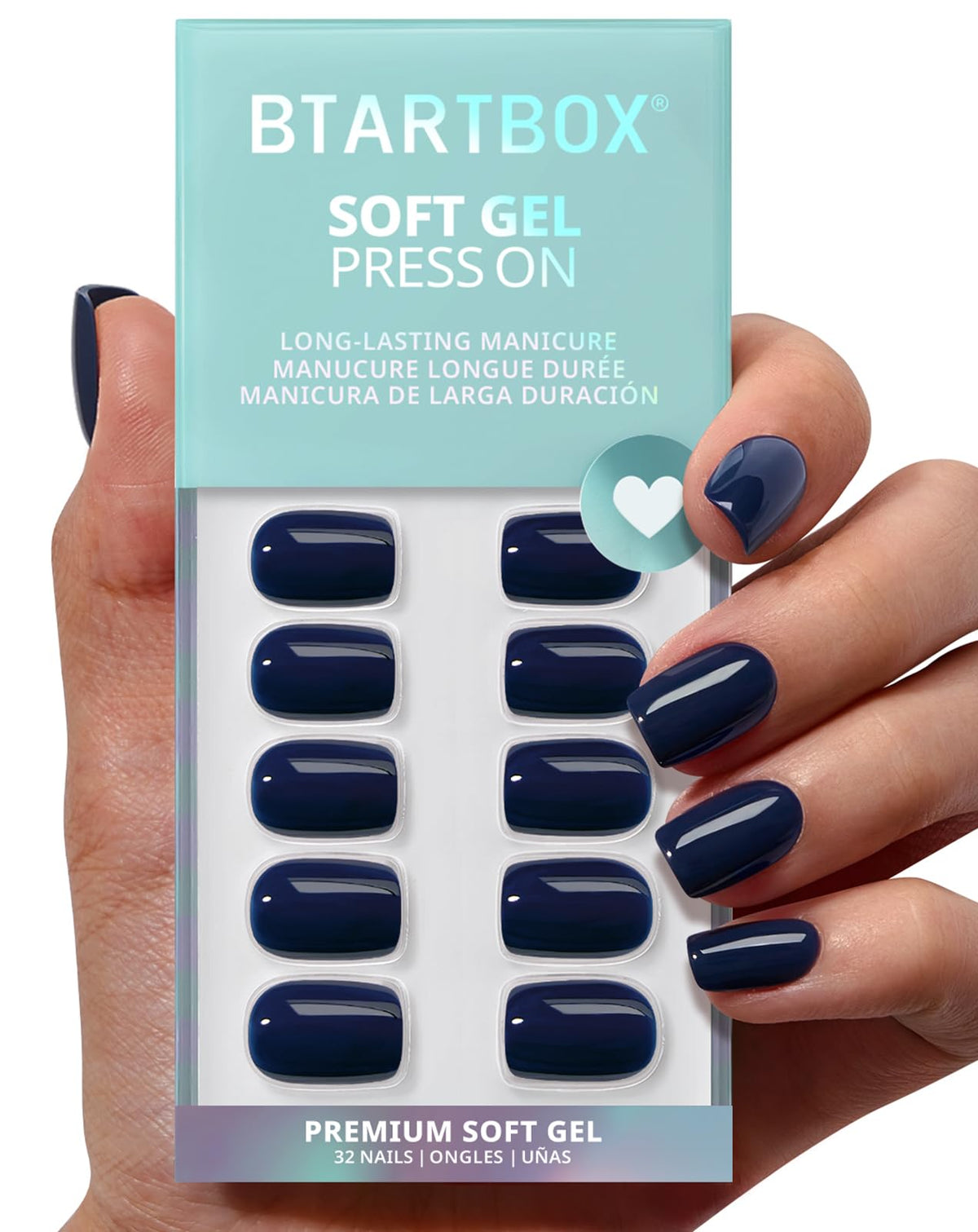 BTArtbox Press On Nails Haunted Sapphire front view