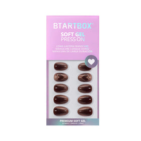 BTArtbox Press On Nails Heart Coffee Art XS Almond alcohol pads