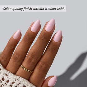 BTArtbox Press On Nails Home CEO light pink nails with included accessories