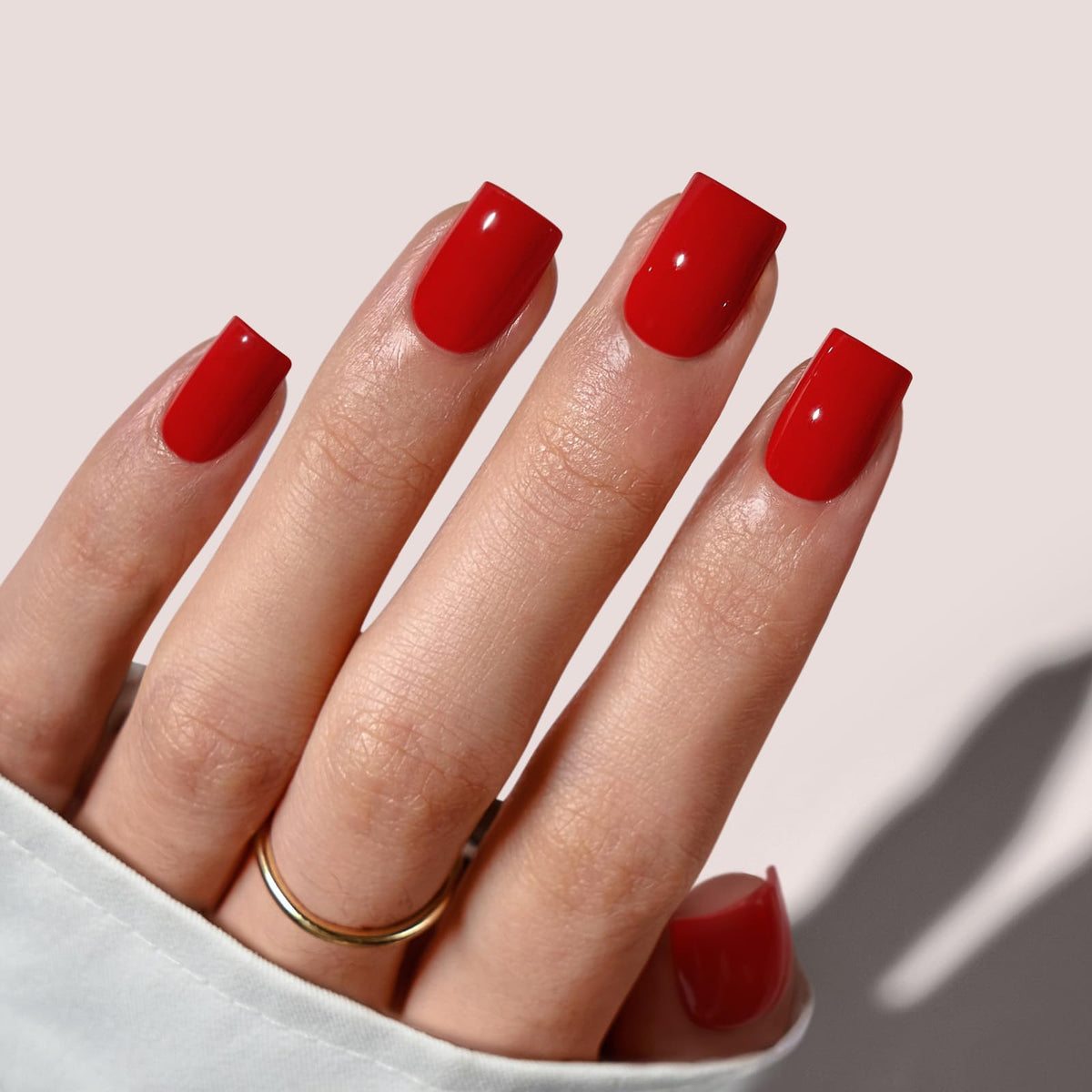 BTArtbox Press On Nails Hot Lap front view with summer red colour