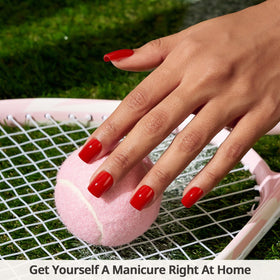 BTArtbox Press On Nails Hot Lap showing included nail glue and accessories