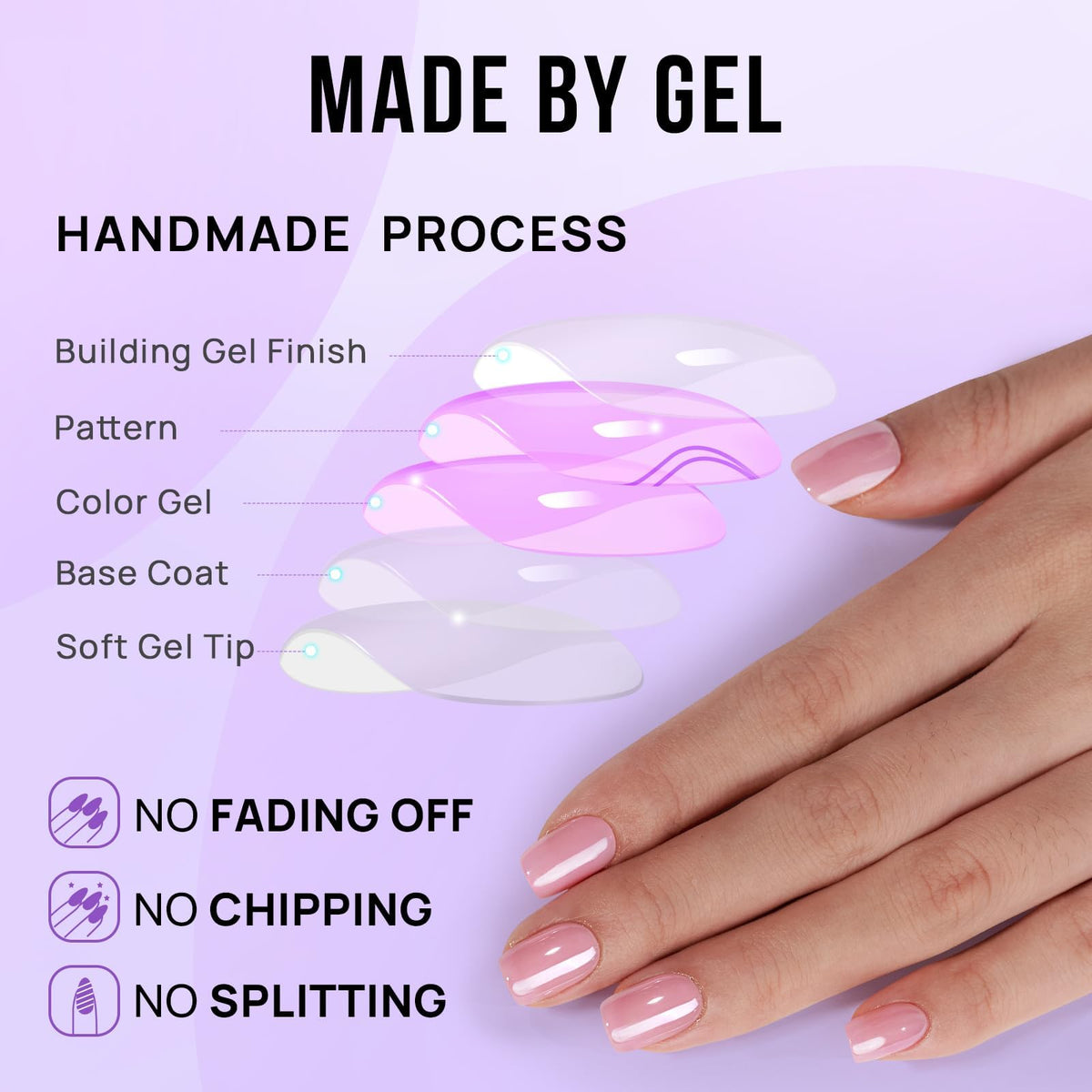 BTArtbox Press On Nails Lotus Glazed Pink Chrome on model's hands