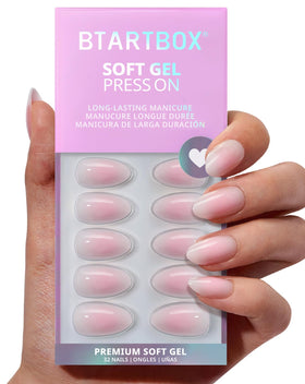 BTArtbox Press On Nails Love Letter Ombre Pink front view