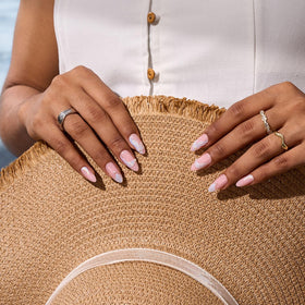 BTArtbox Press On Nails Medium Almond side view showing nail shape
