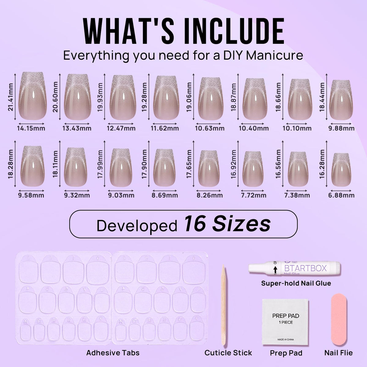 BTArtbox Press On Nails Milky Way applied on hands