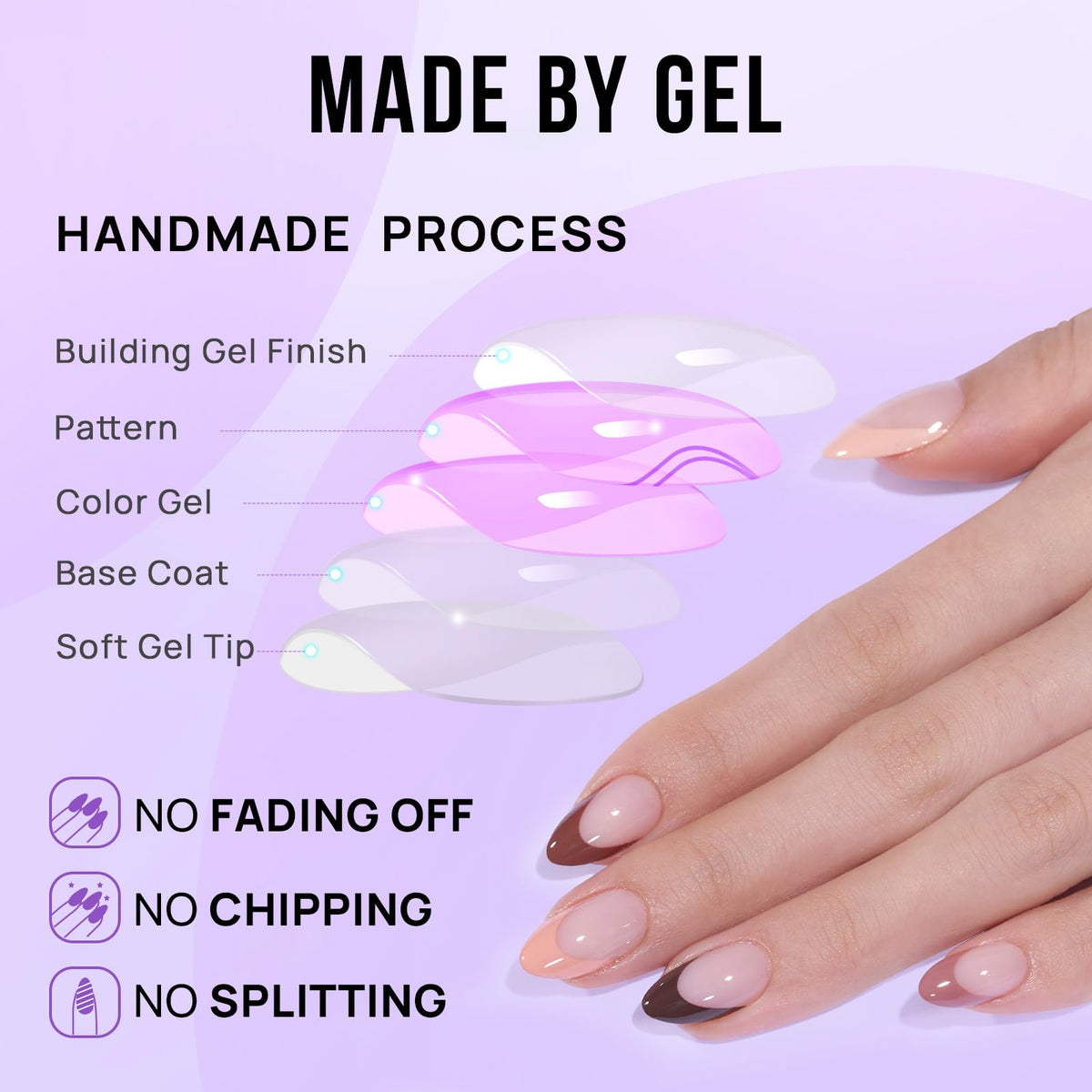 BTArtbox Press On Nails Morning Coffee with nail glue and file