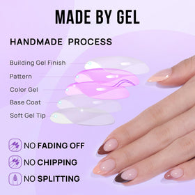 BTArtbox Press On Nails Morning Coffee with nail glue and file