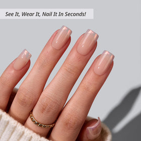 BTArtbox Press On Nails Muted Glitz side view showing thickness