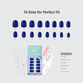 BTArtbox Press On Nails Mystic size options displayed