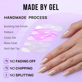 BTArtbox Press On Nails Nuts Glazed with nail glue and accessories
