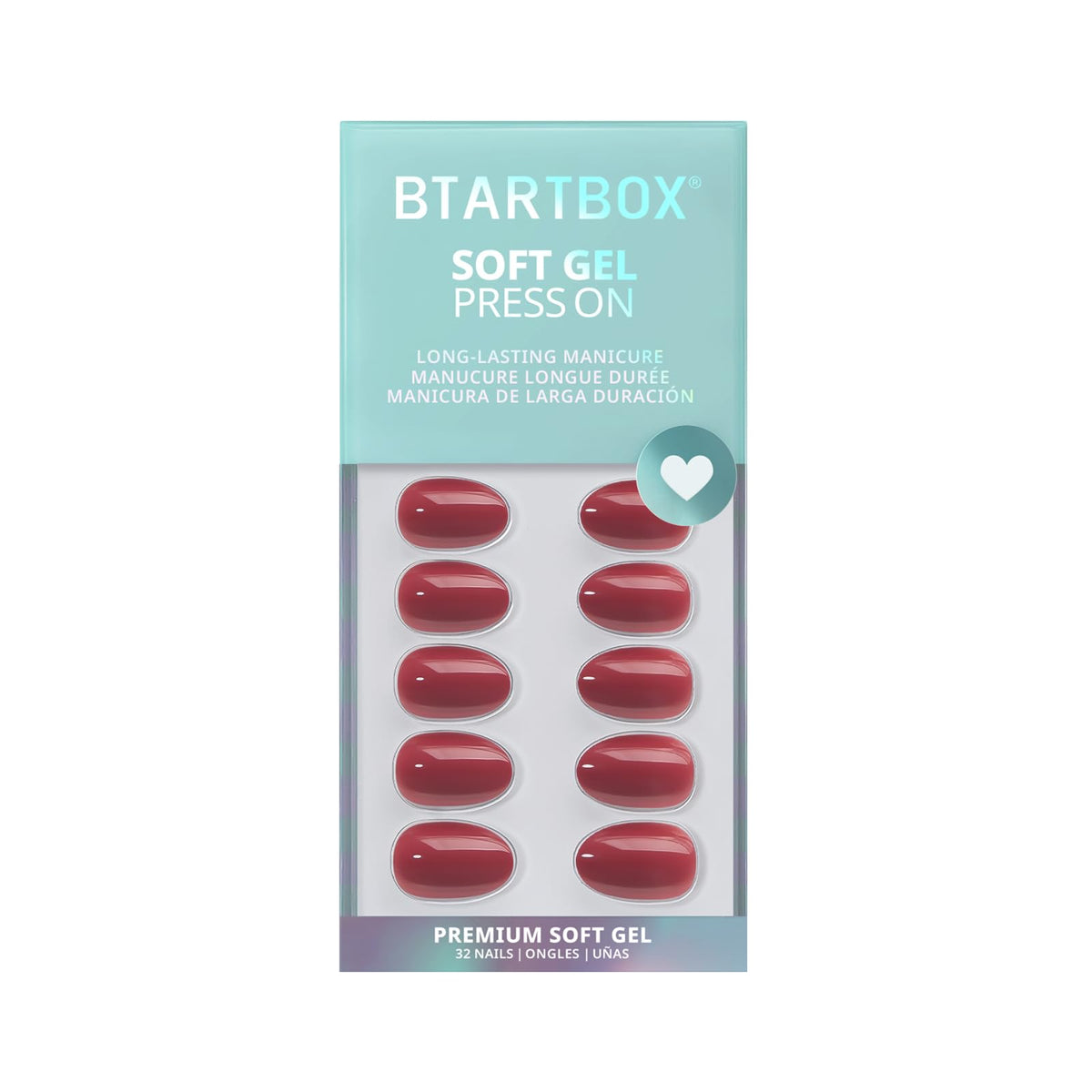 BTArtbox Press On Nails Oval Dark Rose Red lifestyle scene