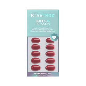 BTArtbox Press On Nails Oval Dark Rose Red lifestyle scene