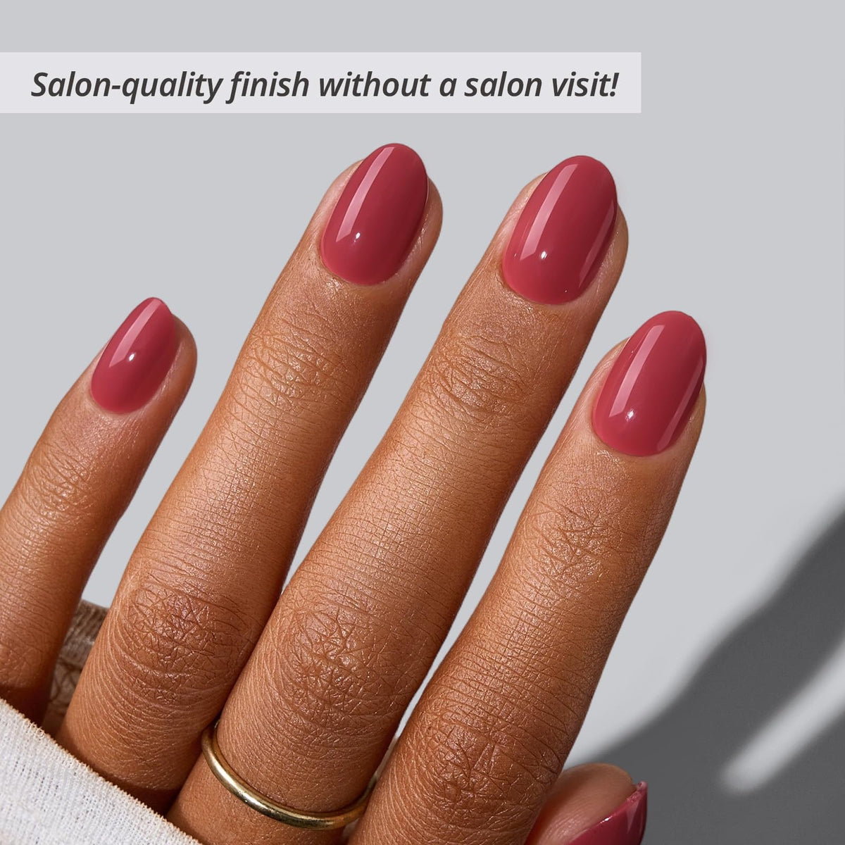 BTArtbox Press On Nails Oval Dark Rose Red packaging