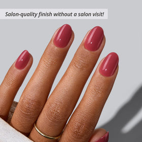 BTArtbox Press On Nails Oval Dark Rose Red packaging