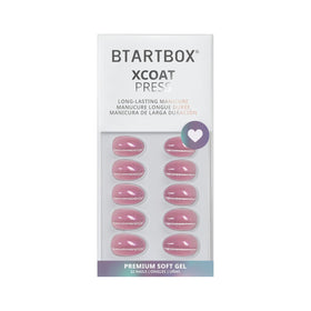 BTArtbox Press On Nails Oval Girl Code Pink Glitter close-up