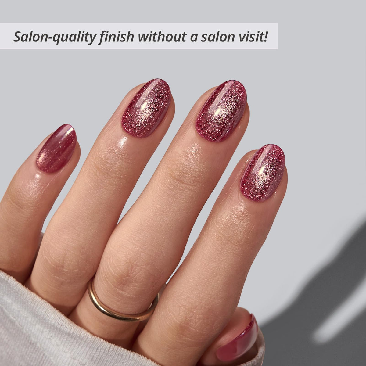 BTArtbox Press On Nails Oval Red Cat Eye packaging