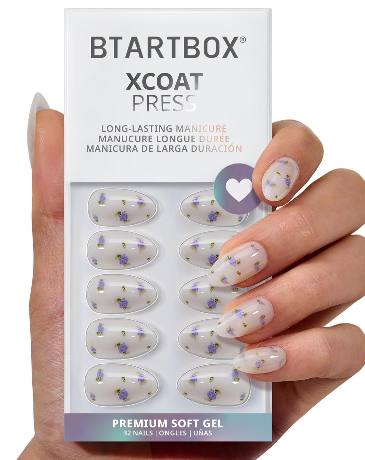 BTArtbox Press On Nails Pathside Lilac front view