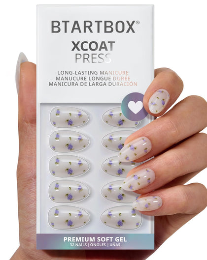 BTArtbox Press On Nails Pathside Lilac front view
