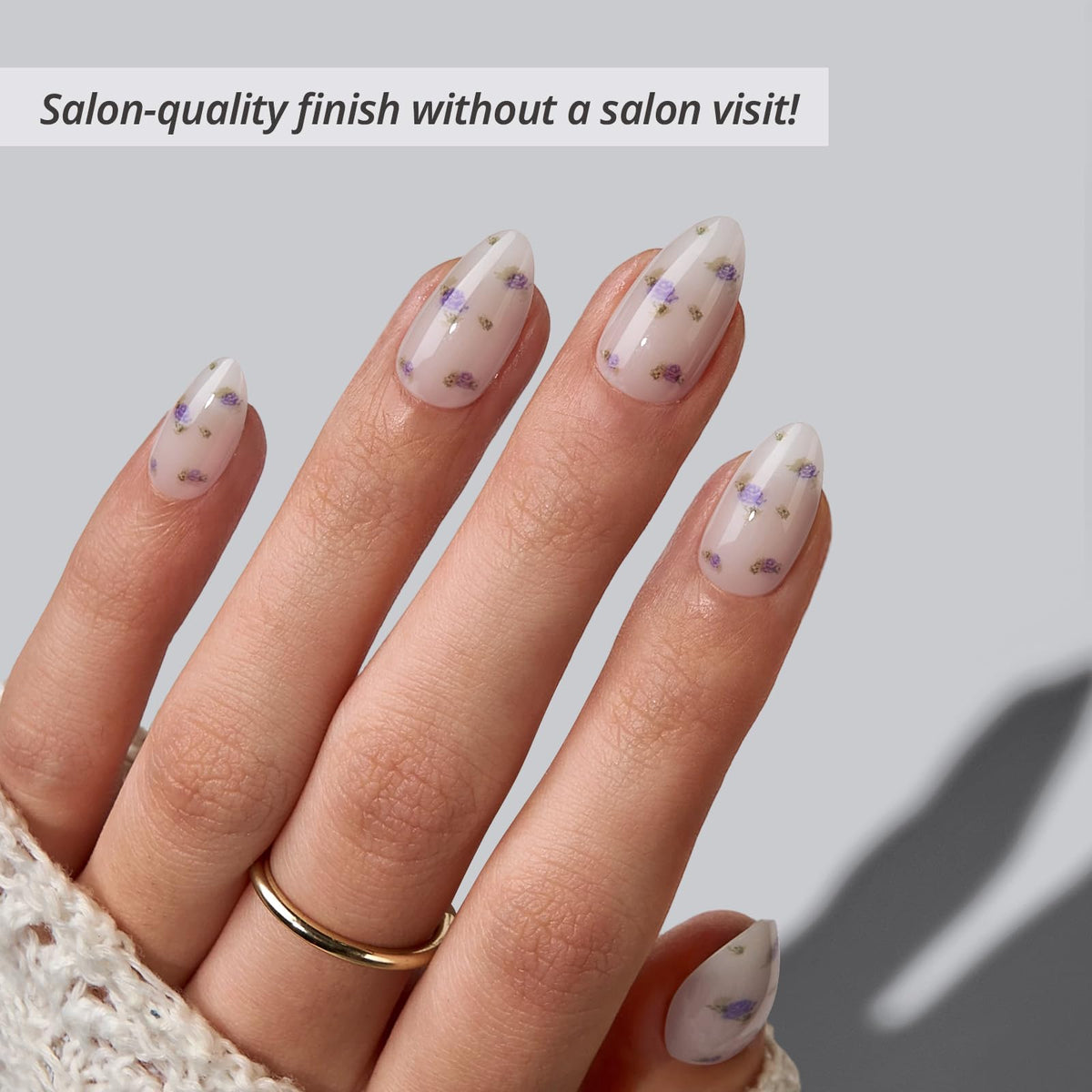 BTArtbox Press On Nails Pathside Lilac side view