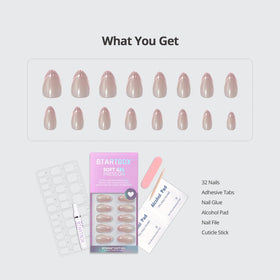 BTArtbox Press On Nails Peppermint Kiss packaging with all contents displayed