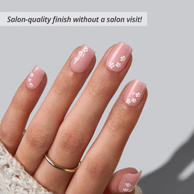 BTArtbox Press On Nails Petalfall showing included nail glue and accessories