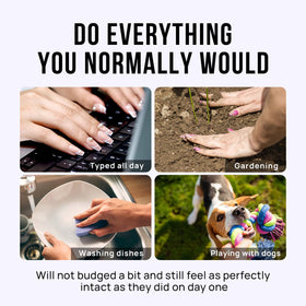 BTArtbox Press On Nails Pine Needle Dark Green close-up of nails