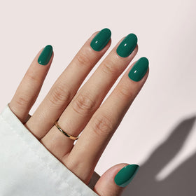 BTArtbox Press On Nails Pine Needle Dark Green front view