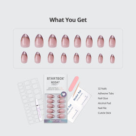 BTArtbox Press On Nails Pink Aurora application guide