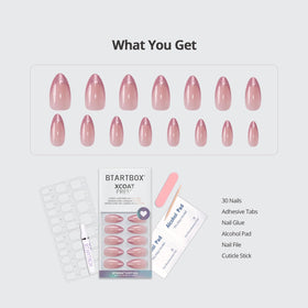 BTArtbox Press On Nails Pink Frosting application guide