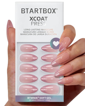 BTArtbox Press On Nails Pink Frosting front view