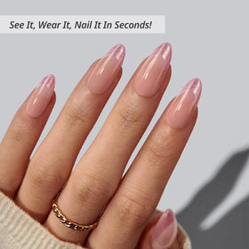 BTArtbox Press On Nails Pink Frosting side view