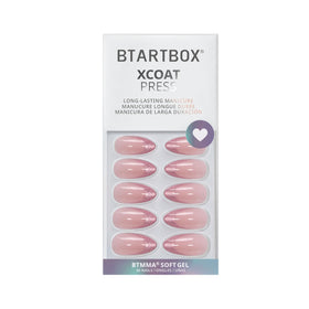 BTArtbox Press On Nails Pink Frosting with nail glue