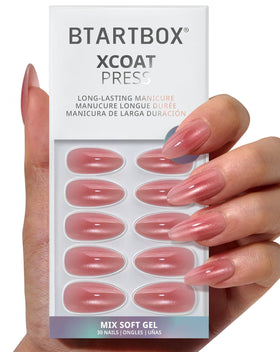 BTArtbox Press On Nails Pink Hypnotic front view