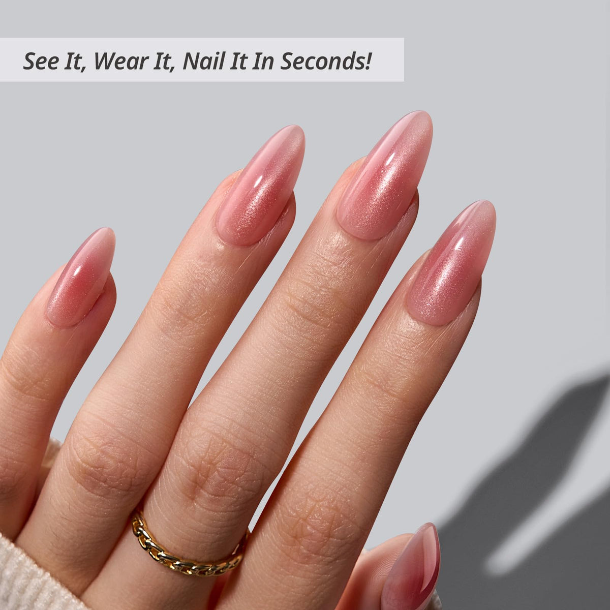 BTArtbox Press On Nails Pink Hypnotic side view