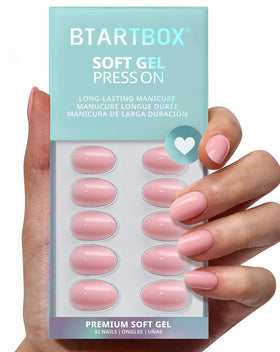 BTArtbox Press On Nails Quiet Poise baby pink front view
