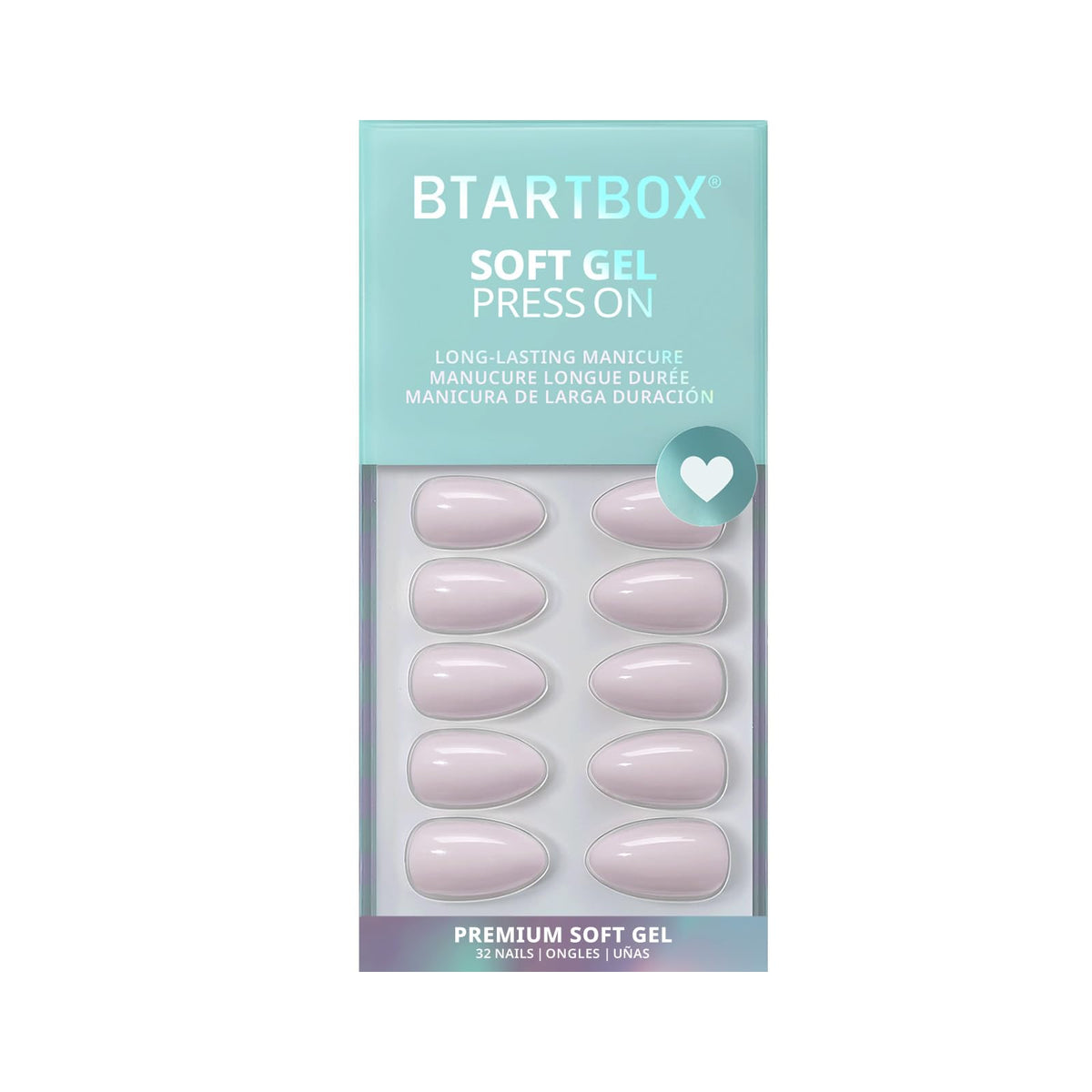 BTArtbox Press On Nails Satin Memo with a focus on the pastel purple colour