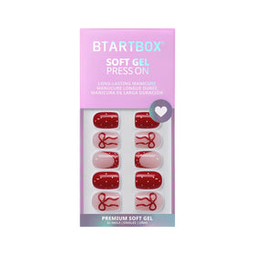 BTArtbox Press On Nails Scarlet Getaway with alcohol pads