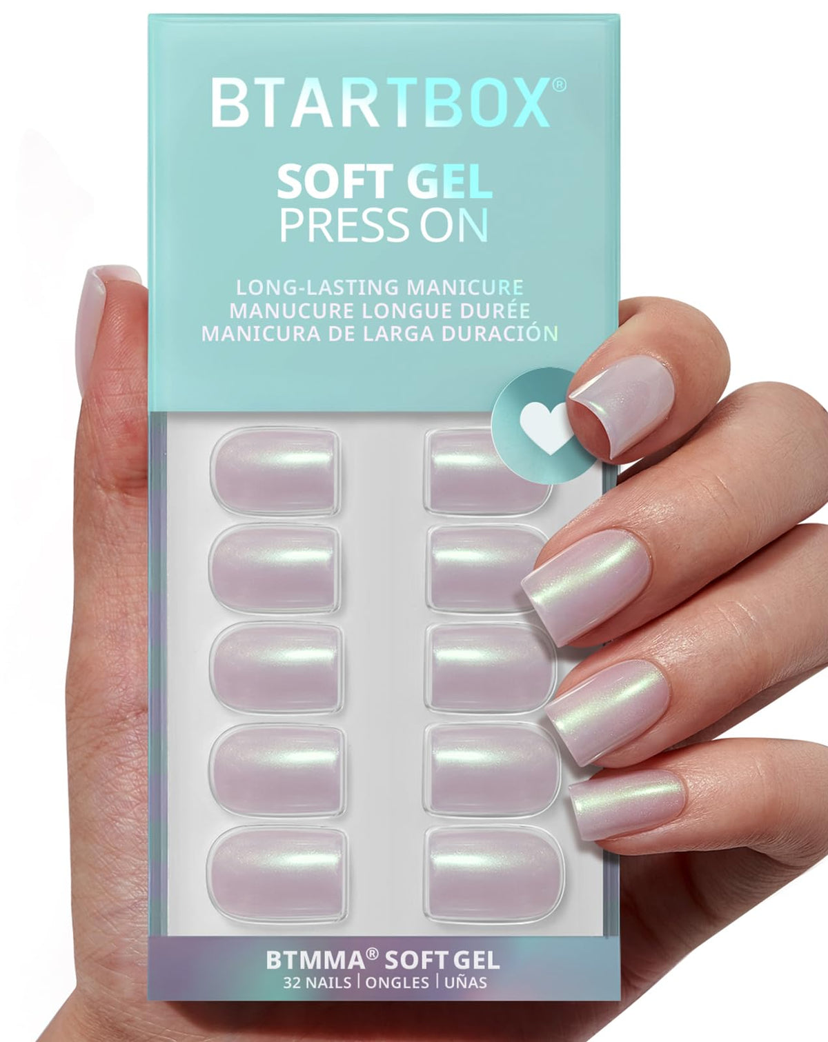 BTArtbox Press On Nails Screaming Silver front view